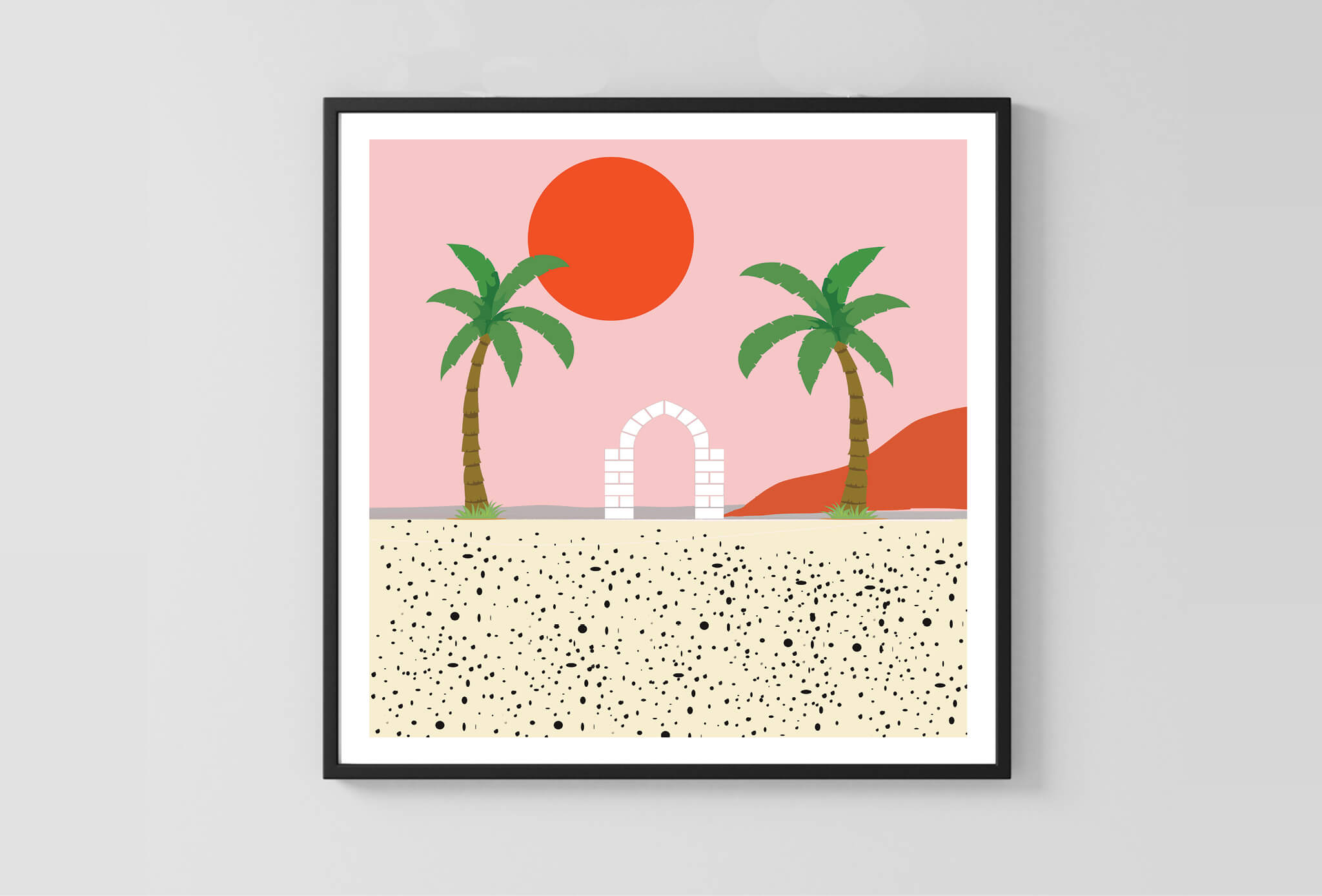 Palm Trees - הדפס לקיר קנבס או נייר - ורוד - עצי דקל