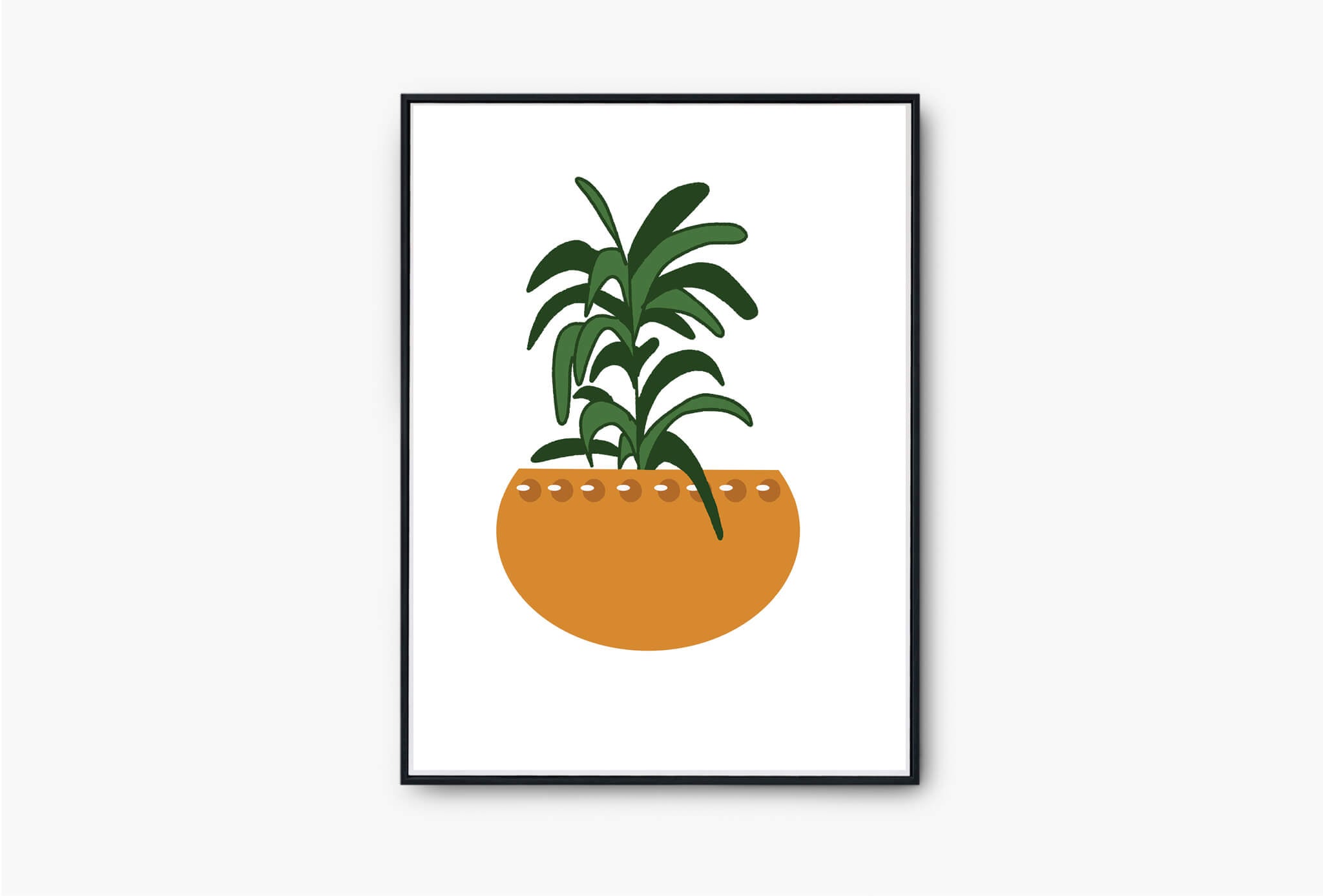 Yellow Pot - הדפס לקיר קנבס או נייר - צבעוני - עציץ צהוב