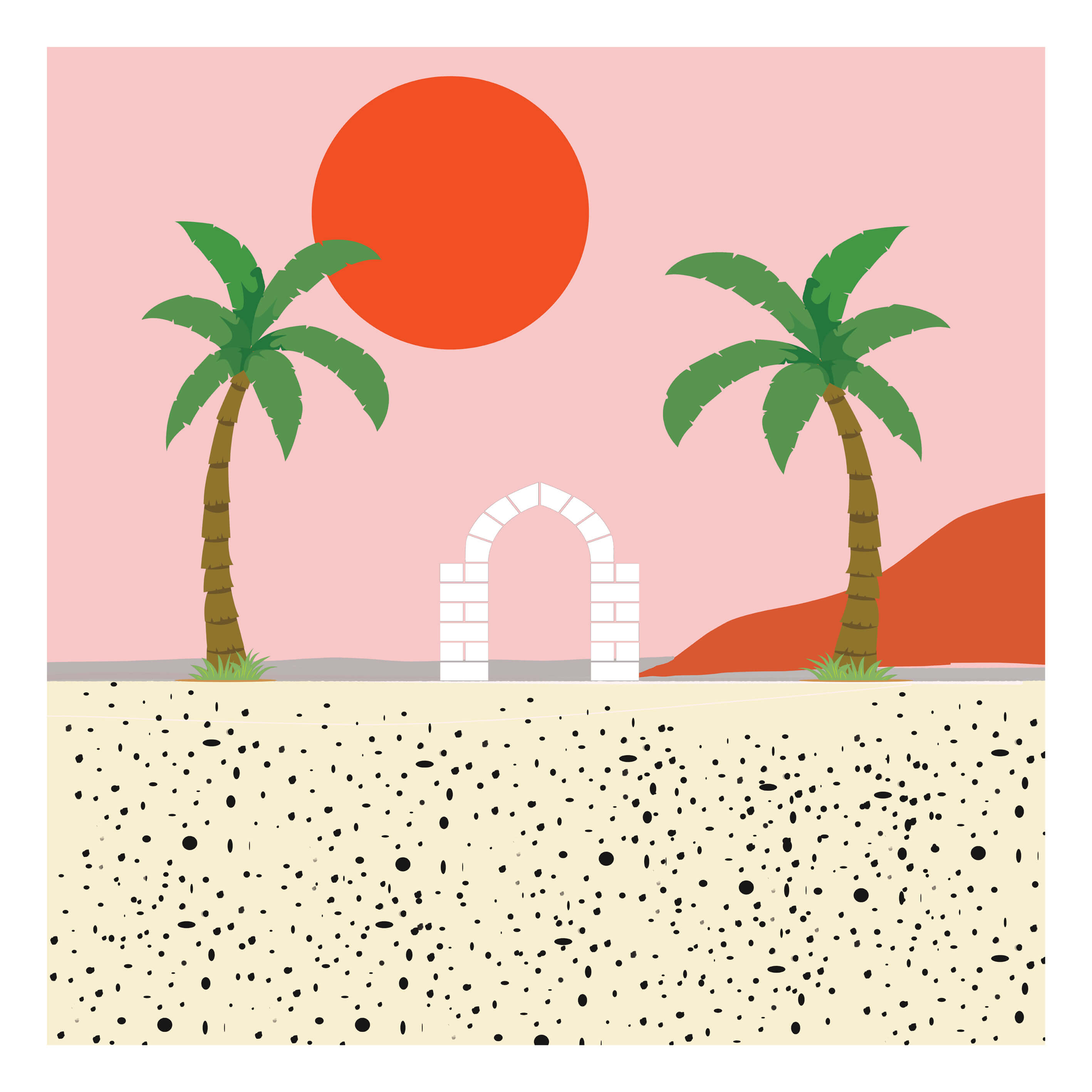 Palm Trees - הדפס לקיר קנבס או נייר - ורוד - עצי דקל